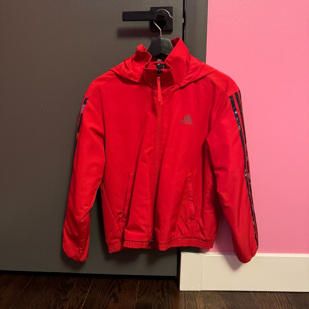 Adidas Red Jacket with florals